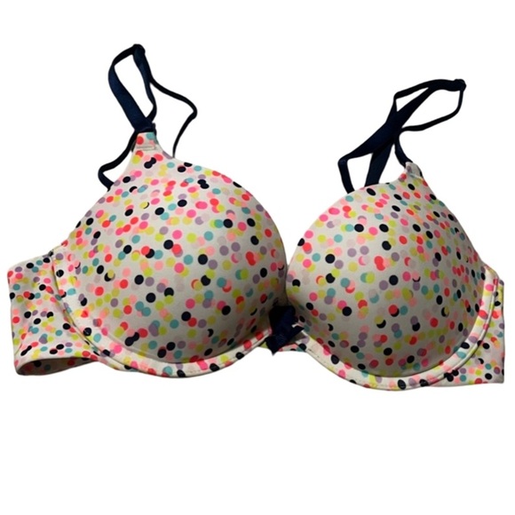 🖤Victoria Secret Rainbow Polka Dot Padded Push Up Bra🖤 - Picture 1 of 9